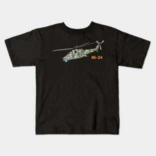 Russian Soviet Attack Helicopter Mi-24 Kids T-Shirt